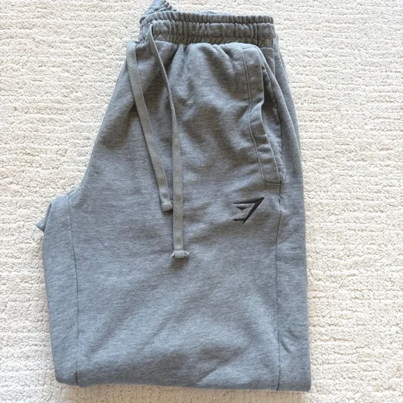 Gymshark Mens Grey Joggers Sweatpants Tapered Fit Size Large - Picture 3 of 9